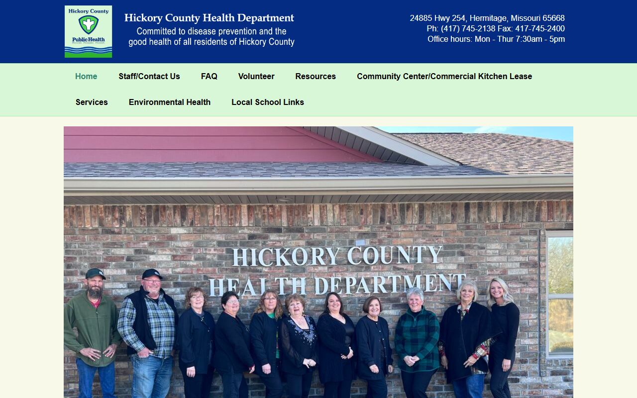 Hickory County Health Department website for Hickory County death index records