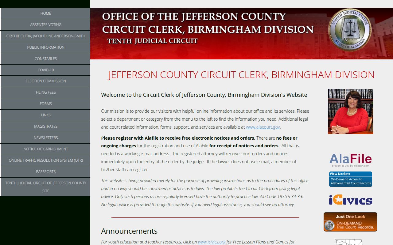 Jefferson County Health Department for Jefferson County death index records