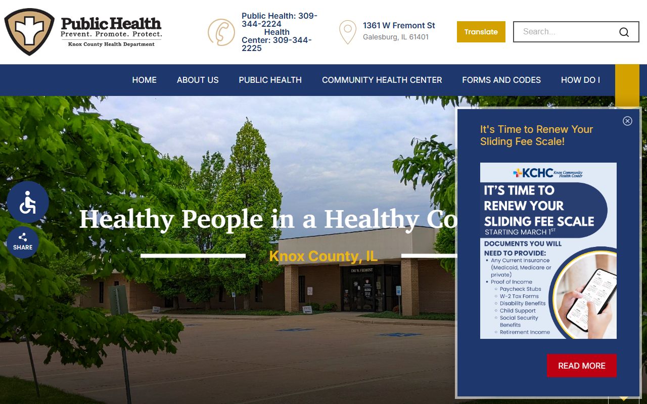 Knox County Health Department website for Knox County death index records
