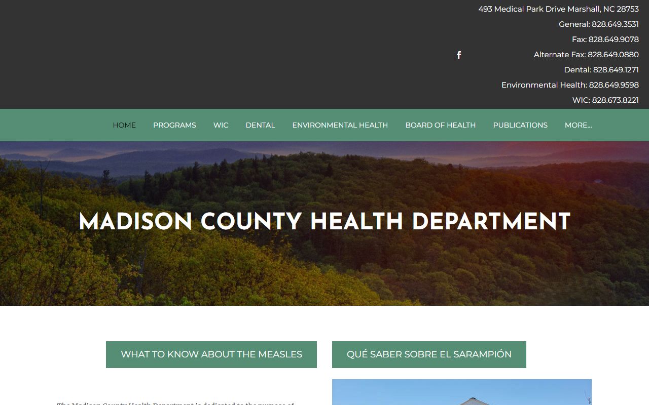 Madison County Health Department website for Madison County death index records