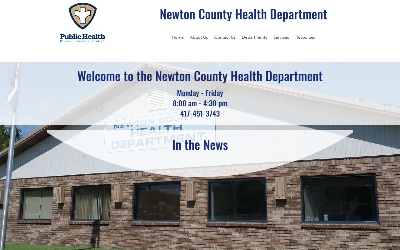 Newton County Health Department website for Newton County death index records
