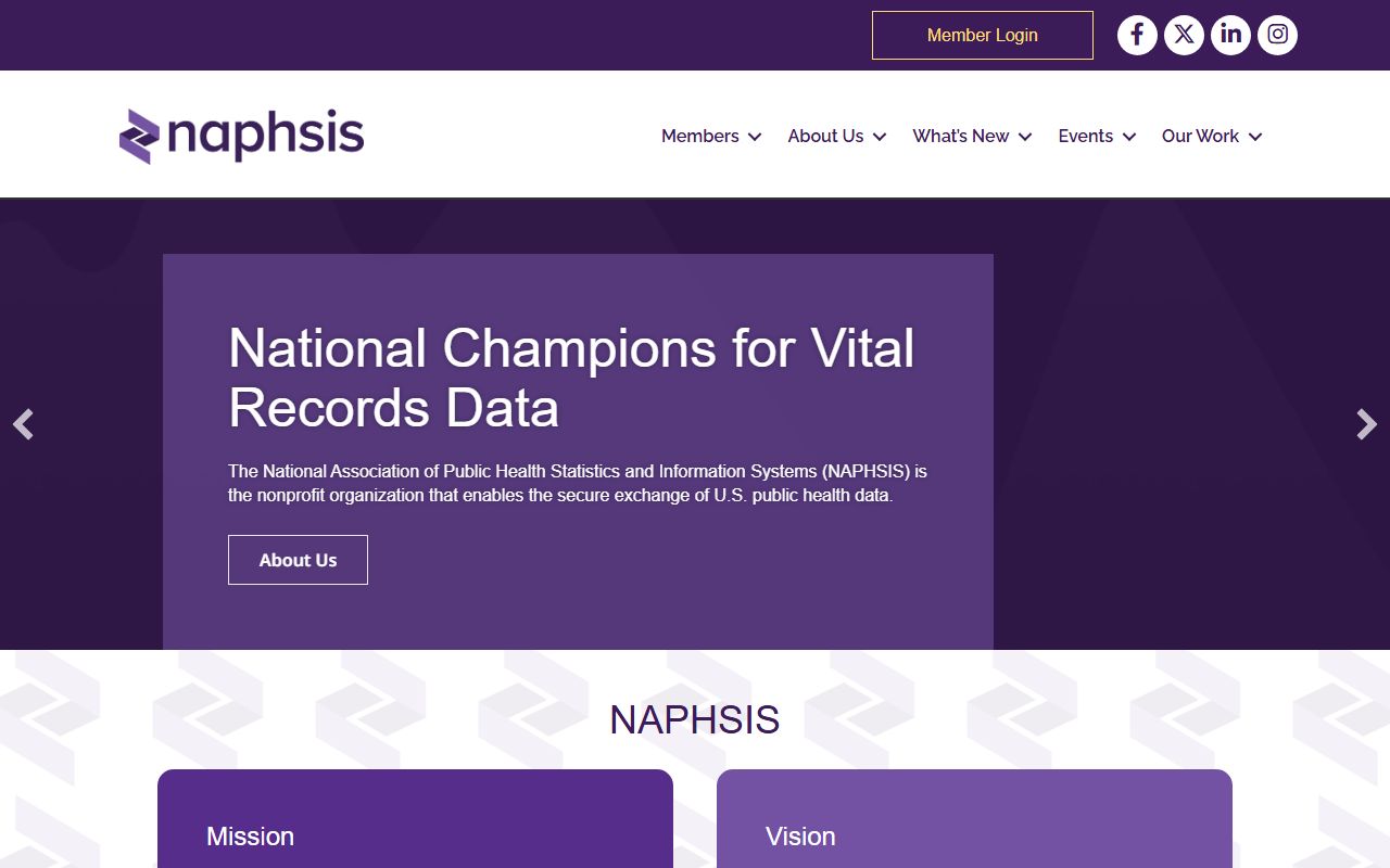 NAPHSIS national association page related to Missouri Death Index verification